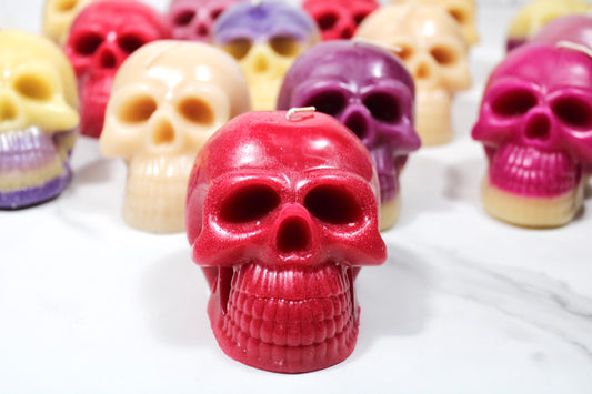 Beeswax Skull Candle