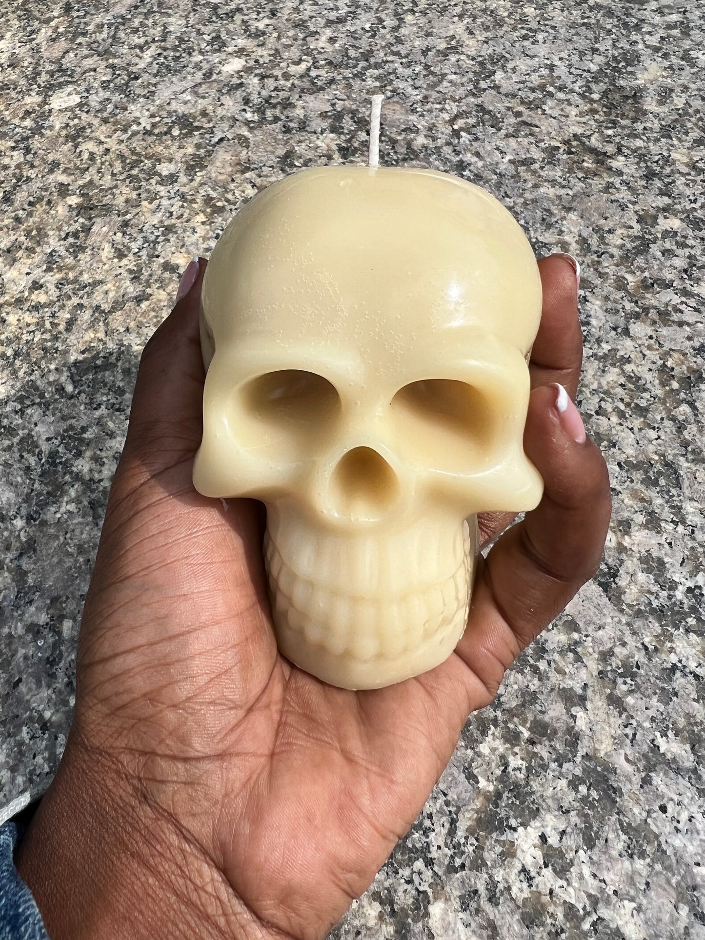 Beeswax Skull Candle